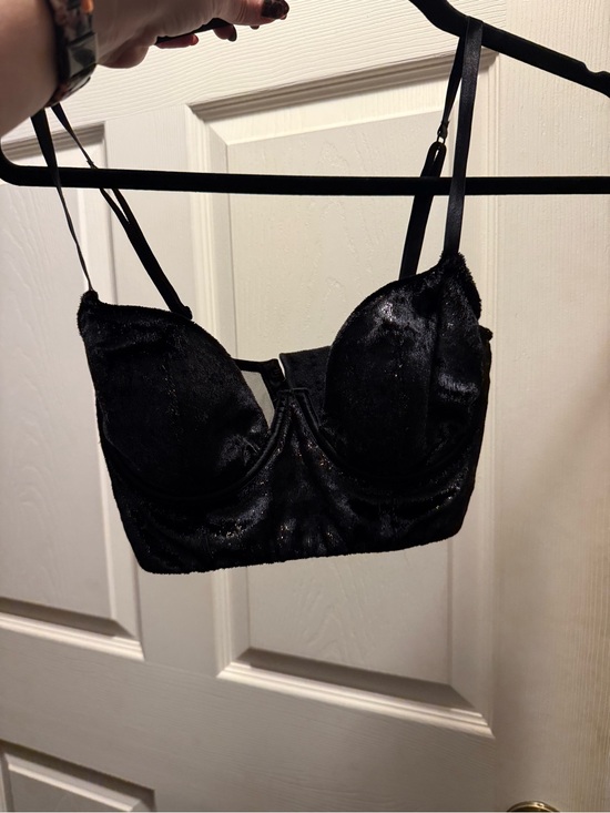 Victoria's Secret Other - Victoria's Secret Black Velvet Longline Bustier Bra
